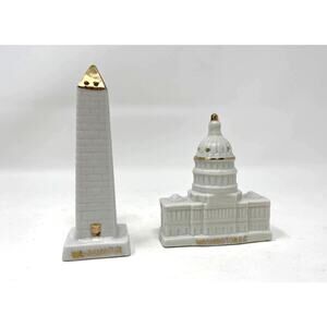 Vintage WNCO US State Capital & Washington Monument Salt & Pepper Shakers Boxed